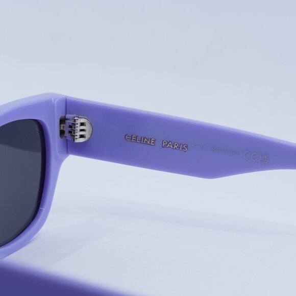 ?️ New Celine CL40197U 78A Sunglasses - Shiny Lilac Frame, Smoke Lenses